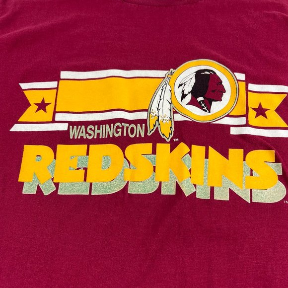 VTG 90s Trench Washington Redskins Shirt Fits Small Red Single Stitch Tag Large - Picture 6 of 15